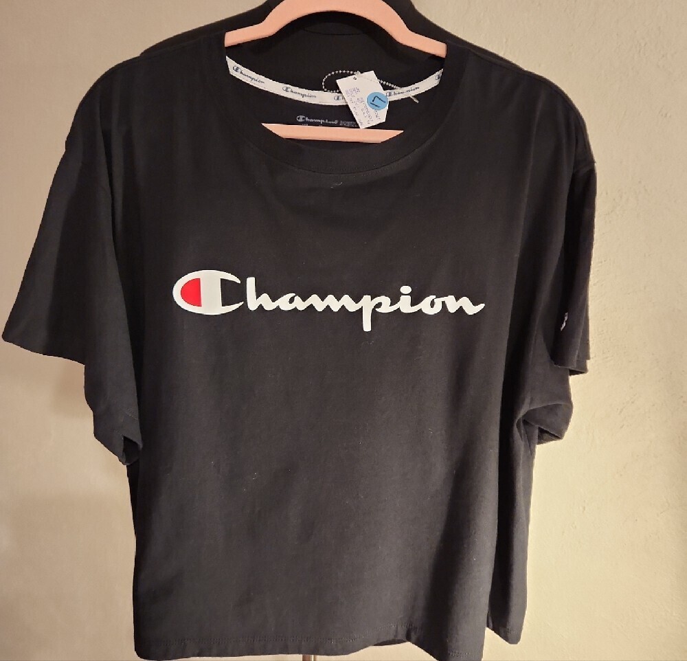 Champion Black Crop Top Women's 2XL - Picture 4 of 7